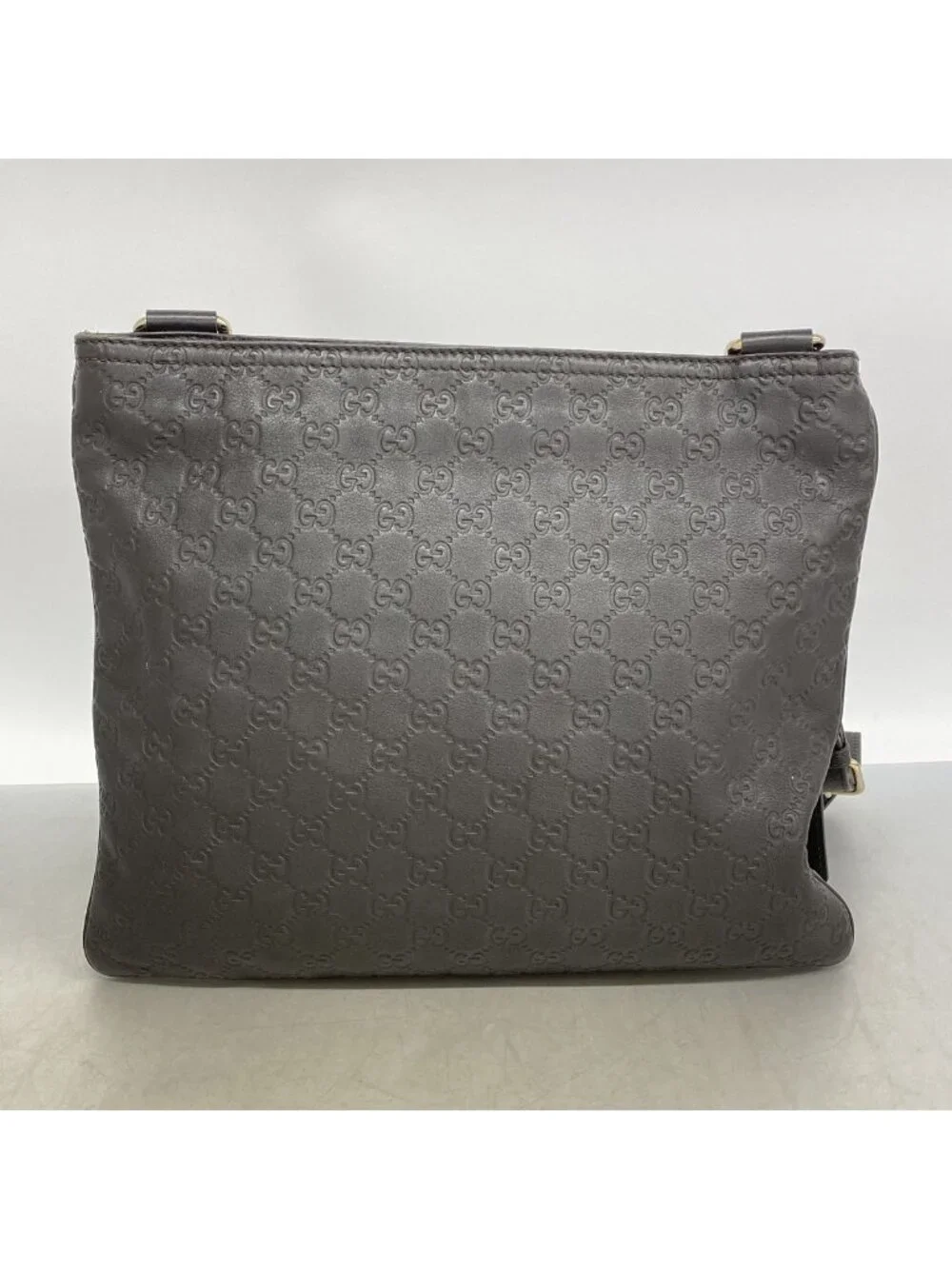 Gucci Shoulder Bag Guccissima Leather Dark Brown Champagne Gold